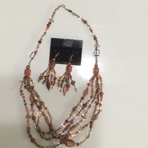 Multicolored Necklace and Earring Set